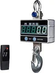 [Generic] 2000KG 2Ton Digital Crane Scale, Industrial Heavy Duty Scale with Remote, Shackle & Self-Locking Hook, Rechargeable, LCD Display, Auto-Off/Peak Hold/Tare/Zero Functions