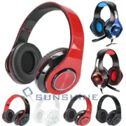 Wireless/Wired Bluetooth Headphones Stereo Mic Foldable Over Ear Headset