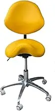 Saddle Rolling Ergonomic Swivel Stool Chair, Professional Office Chair Saddle Stool with Heavy Duty Metal Base, Studio Hydraulic Rolling Stool