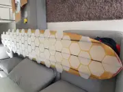 67 Hexagonal Versa Traction clear DECK grip tape for a 9ft long surf boards