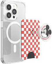 PopSockets Phone Wallet with Expanding Grip and Adapter Ring for MagSafe,Phone Card Holder,Wireless Charging Compatible,Wallet Compatible with MagSafe,Disney Breakfast Buddies - Mickey's Coffee Face