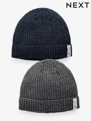 Navy Blue/Charcoal Grey Thinsulate™ Beanie Hats 2 Pack (944977) | $15