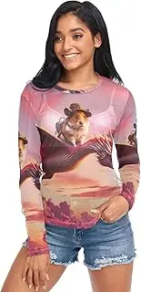 [RPLIFE] Half Duck Half Dragon Flies Womens Mesh Tops, Rave Mesh Top S-XXL