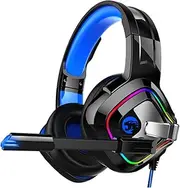 Led Game Headset 7.1 Surround Sound Headphones 50mm Drivers 360° Noise-canceling Microphone RGB Marquee Light Comfortable Earmuffs for Gamers