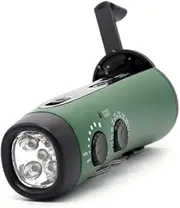 JunJia Radio Hand-cranked Flashlight Multifunctional Outdoor Emergency Radio Emergency Mobile Phone Charging-Green