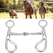 Topyond 125mm Stainless Steel Horse Snaffle Bit O Ring Design Anti Biting for Horse Riding Leather Horse Bits for Western Horse Bridles