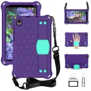 Hive SamSung Tab A7 Lite 8.7/Tab A8 Tablet Case Durable Stand Cover With Shoulder Strap-PurpleAqua