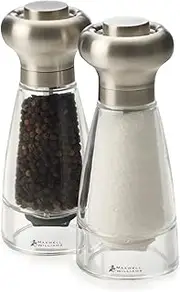 Maxwell & Williams Dynasty Stainless Steel Salt & Pepper Mill Set 16cm Gift Boxed