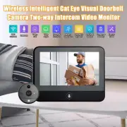 4.3” Monitor 2-way Intercom Wireless Door Peephole Camera Video Doorbell Viewer