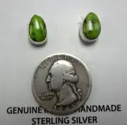 Wee ALBERT PLATERO Navajo CARICO LAKE TURQUOISE Sterling Silver EARRINGS Pierced