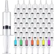 Eccliy 100 Pcs 45ml Jelly Syringes for Party Liquid Plastic Syringes with Tip Cap Reusable Syringes for Adults Nurses Graduation Bachelorette Parties Halloween New Years Celebrations
