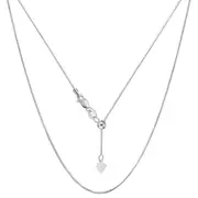 14k White Gold Adjustable Octagonal Snake Chain Necklace, 0.85mm, 22"