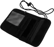 [TEHAUX] Outdoor Small Bag Magnetic Wallet Cute Wallet Small Pouch Neck Wallet for Traveling Women Card Wallet Mini Pouch Men Wallet Neck Pouch Travel Wallet Black Fabric