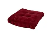 Square Solid Color Velvet Seat Cushion Thicken Chair Pad Tatami Floor Pillow Cushion-Red
