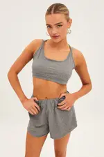 Grey Crop Top Loungewear Set - Size S, Women's Lg Set