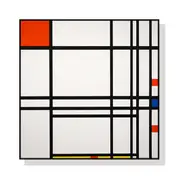 50Cmx50cm Abstract Art By Piet Mondrian Black Frame Canvas Wall Wall Art