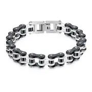 Jewelry Metal Stainless Steel Biker Men'S Motorcycle Chain Punk Rock Male 8.46 Inch,Color Gold/Silver Gift Db White 22cm