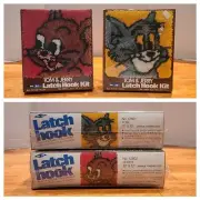 New! Vtg 60's MH Latch Hook Yarn Kit Tom & Jerry 12"x 12" Rug Picture Pillow