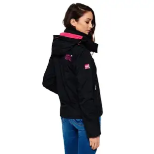 【Superdry】Superdry Original Windcheater極度乾燥 連帽防風夾克 外套 女款 黑桃紅(網眼內襯)