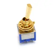 (1) Gold ON-OFF-ON 3-way DPDT Mini Toggle Switch for Guitar/Bass EP-0082-002
