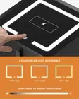 Oikiture Smart Bedside Table Wireless Charging LED Lights 3 Drawers Black