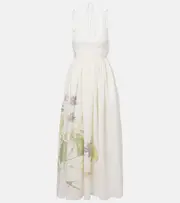 [Erdem] Erdem Floral linen maxi dress AU 6 white