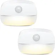 AMIR Motion Sensor Night Light, Battery Powered Motion Sensor Lights Indoor with Adhesive Pads, LED Under Cupboard Kitchen Lights with Auto/On/Off for Cabinet Kitchen Wardrobe - Warm White