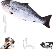 Vibrating Fish for Dogs, Floppy Interactive Dog Toy, Interactive Pet Toys for Exercise, Small and Medium Floppy Dog Chew Toy, Realistic Flopping Rocking Dog Toy (Set B)