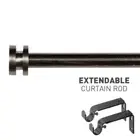 28mm Extendable Metal Curtain Rod Pole Rail Finial Set Contains Brackets&Finials