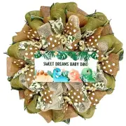 Sweet Dreams Baby Dino Wreath Handmade Deco Mesh
