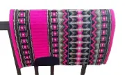 Hot Pink Silver RustBrown Cream western Show wool saddle blanket Oversized 34*42