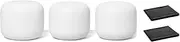 Google Nest WiFi Mesh Router (AC2200) with 2 Points, Google Assistant Built-in, 3-Pack, Snow – Whole Home Coverage up to 5400 Sq Ft, Multiple 4K Streams, Handles 200 Devices, W/ 2X Microfiber Cloths