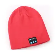Bluetooth Hat Bluetooth Beanie Hat with Bluetooth 5.0 Built-in Stereo Mic Fit for Outdoor Sports-Red