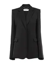 open-front ramie blazer FR34,FR36,FR38 Black