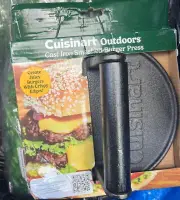 Cuisinart 6.5" Cast Iron Smashed Burger Press – Perfectly Juicy & Crispy Burgers