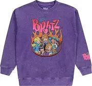 [Bratz] Ladies Dolls Tiedye Sweatshirt - Yasmin, Cloe, Jade, and Sasha 1990's Vintage Throwback Mineral Wash Crewneck