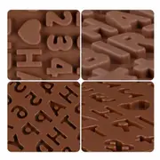 Happy Birthday Alphabet Number Silicone Mold Chocolate Cake Ice Jelly Tray Mould