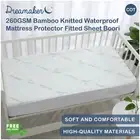 Kid Baby Boori Cot Bamboo Knitted Waterproof Fitted Sheet Mattress Protector