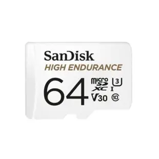 【SanDisk 晟碟】64GB 家用/行車安全監控記錄專用 4K U3 記憶卡附贈轉卡(連續紀錄5000小時 原廠2年保固)