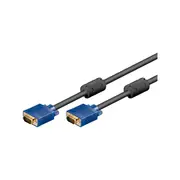 Goobay Full HD SVGA Monitor Gold-Plated 10M VGA-to-VGA Cable for PC or Laptop / Monitor / Screen or Projector- Black/Blue - 10 Metres