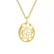 Silver Gold Flower Necklace