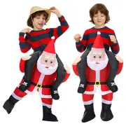 Adult Kids Inflatable Xmas Christmas Costume Santa Kidnapping Cosplay Outfits