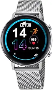 Lotus 50040/1 Men's Digital Smartwatch Watch with Stainless Steel Strap, Silver, Bracelet