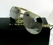 Versace 2236 1002/Z3 Men's Sunglasses Gold Medusa Grey-Silver Mirror Polarized