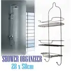 28 x 58cm 1PC Home Master® Shower Caddy Deluxe Black Rust Proof 3 Tier Organiser
