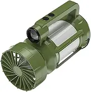 Solar Camping Lantern, Tent Light with Fan, Portable Rechargeable Lamp with 4 Lighting Modes for Backyard Car Hiking Backpacking RV Survival Fishing