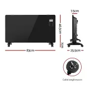Devanti Black 2000W Electric Convection Heater