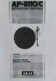 AKAI AP-B110/C Auto Return Turntable Operating Instruction - USER MANUAL