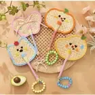 Colourful Pu Fan Bamboo Craft Fan New Bamboo Weaving Fan Home Decor