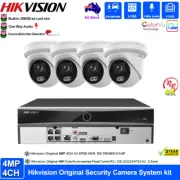 Hikvision 4MP 4CH 4 PoE NVR ColorVu Mic Home Security IP Camera CCTV System lot